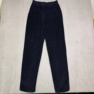Vintage 90s Jag Corduroy Mom Pants Women’s 12 Black High Rise Pleated Tapered